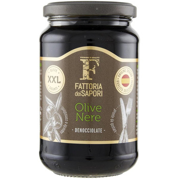 Czarne Oliwki Drylowane w zalewie, 320 g - Fattoria Dei Sapori