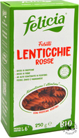 Fusilli z ekologicznej czerwonej soczewicy Felicia,250 g